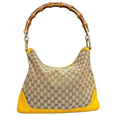 borsa spalla gucci tela bamboo|Gucci bamboo bags.